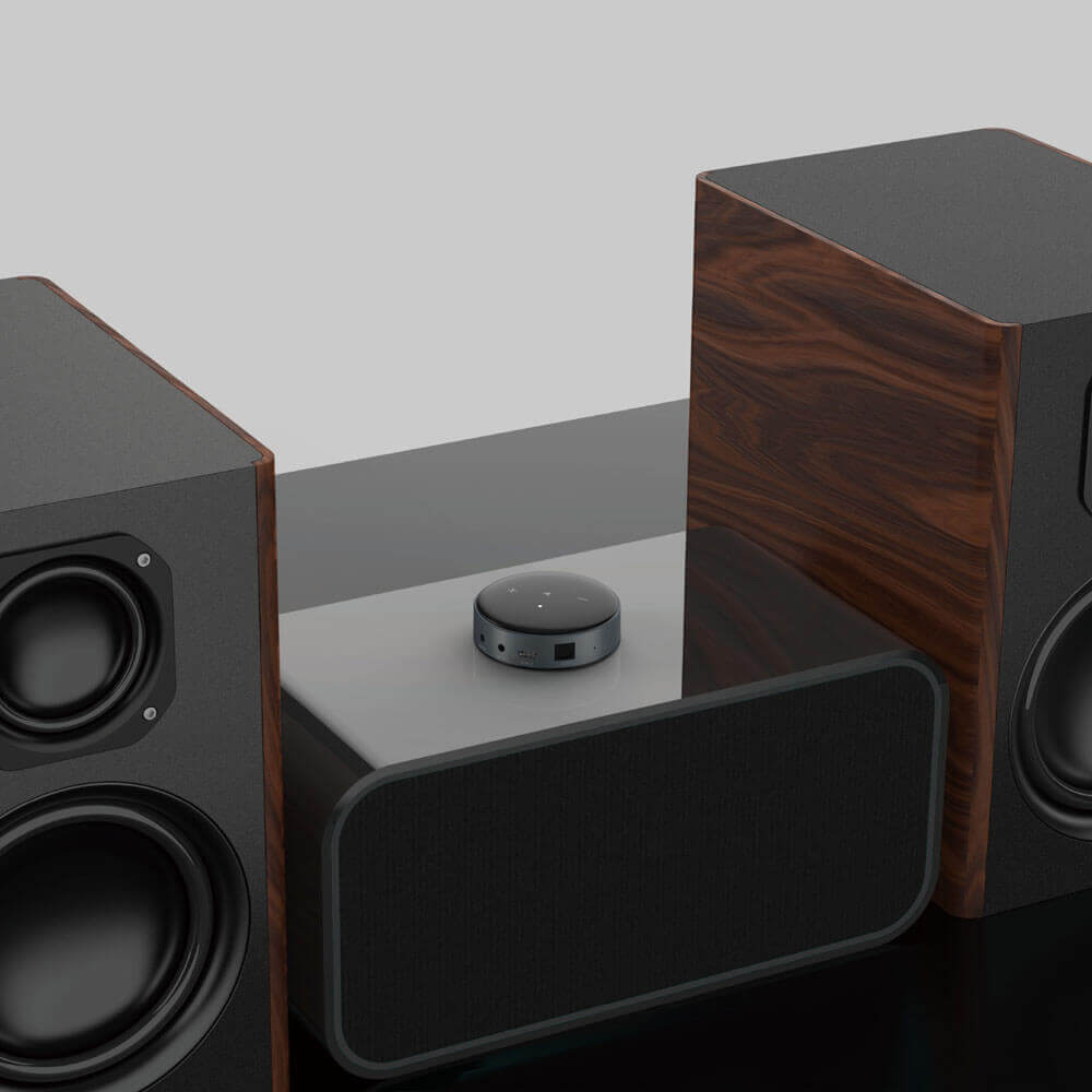 WiiM Mini AirPlay2 Wireless Audio Streamer, Multiroom Stereo, Preamplifier, Works with Alexa and Siri Voice Assistants, Stream Hi-Res Audio from